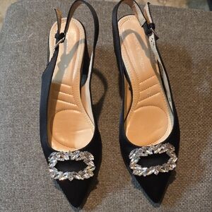 adrienne vittadini Gizzi shoes block heels Sling Back Size 8